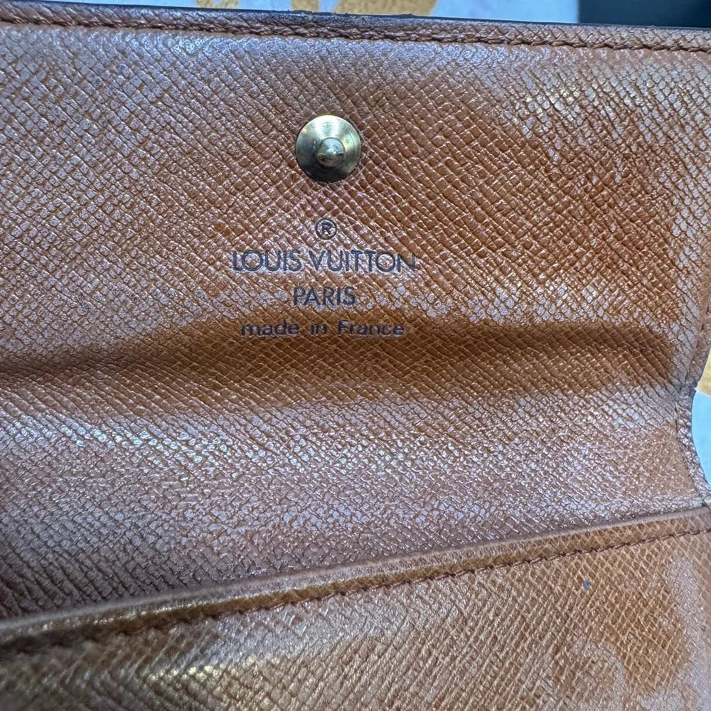 Louis Vuitton Brown Monogram Wallet with Gold Button